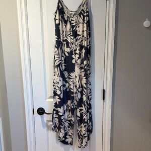 Z Supply Black & Cream Floral Jumpsuit Romper